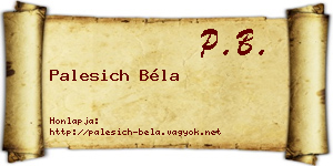 Palesich Béla névjegykártya